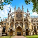 London, UK - May 13 2018: Westminster Abbey is one of the United Kingdom's most notable religious buildings and the traditional place of coronation and burial site for English and, later, British monarchs