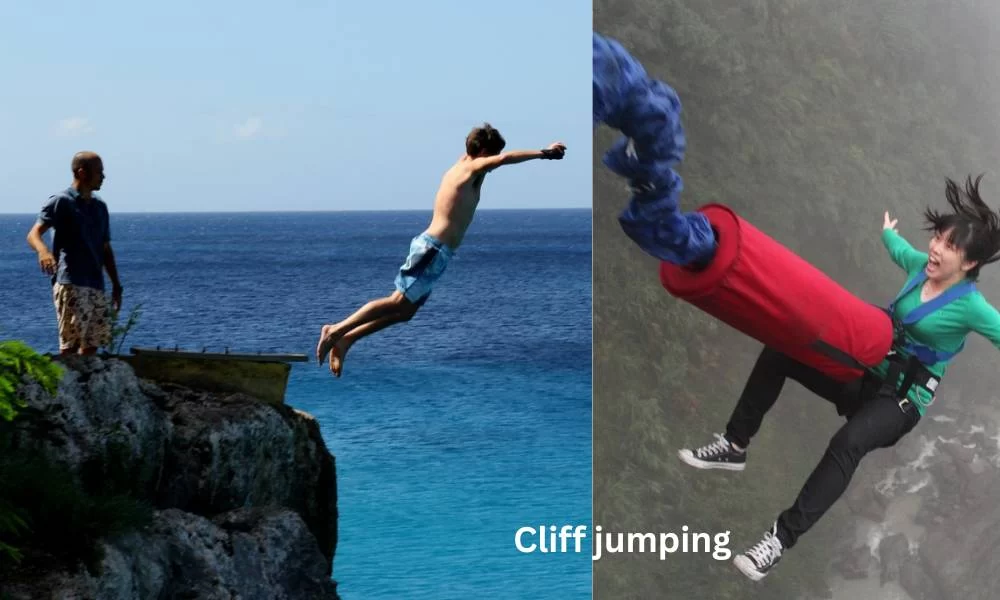 Cliff jumping in Rishikesh