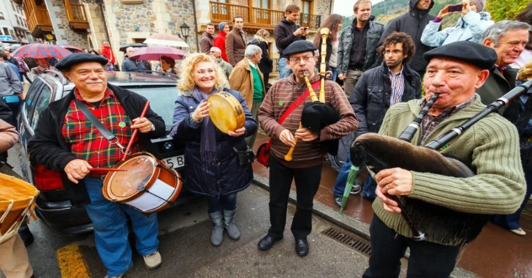 Peoples celebrating Orujo Festival In Cantabria image